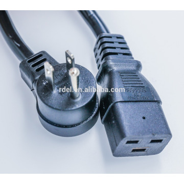 C20 a C19 15A / 250V 14AWG / 3C SJT Servidor / PDU Cable de alimentación, Negro,